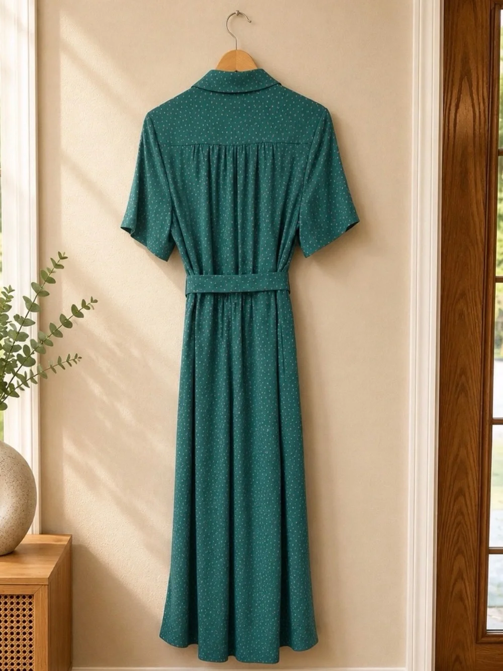 Kate Spade Green Polka Dot Wide Leg Cropped Jumpsuit Belted Size 8 NWOT